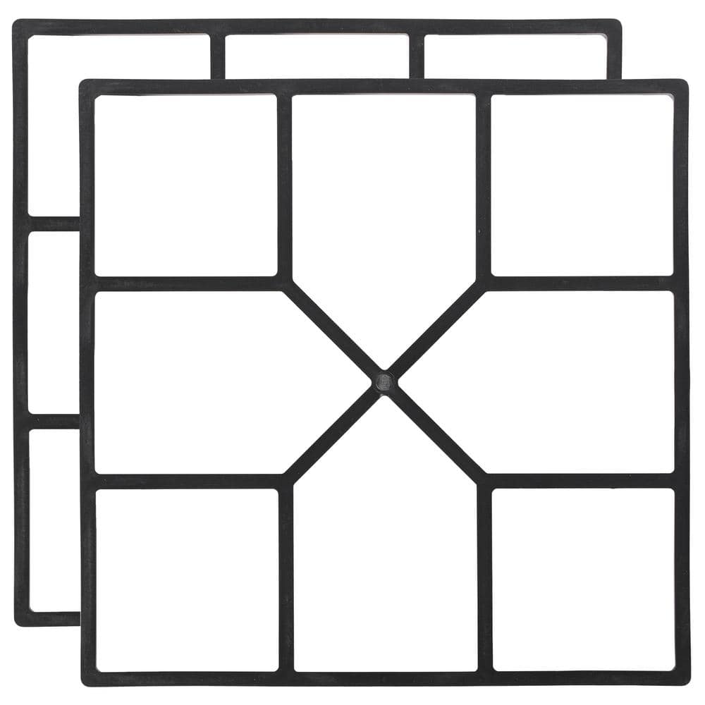 Gardenised Decorative Pavement Mold Cement Form Stamp Walkway Maker Patio Stepping Stone Pavers Reusable Pathway Mould (2-Pack)