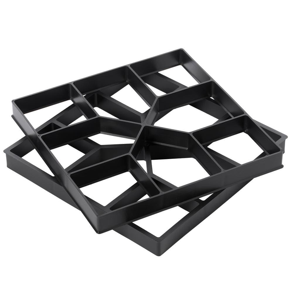 Gardenised Decorative Pavement Mold Cement Form Stamp Walkway Maker Patio Stepping Stone Pavers Reusable Pathway Mould (2-Pack)