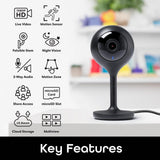 Geeni Look 1080p Smart Wi-Fi Security Camera HD, Black