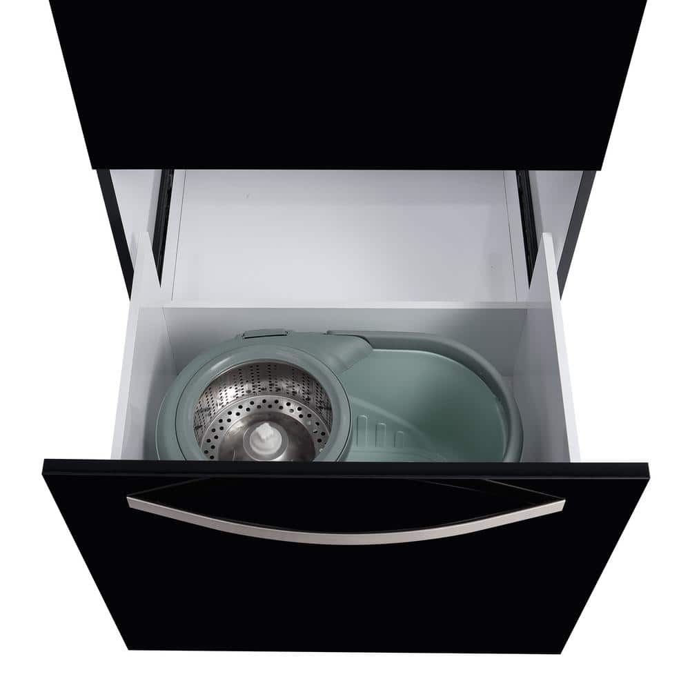 Glacier Bay 24 in. Stainless Steel Laundry Sink & Black Cabinet with Faucet