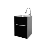 Glacier Bay 24 in. Stainless Steel Laundry Sink & Black Cabinet with Faucet
