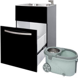 Glacier Bay 24 in. Stainless Steel Laundry Sink & Black Cabinet with Faucet