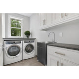 Glacier Bay Stainless Steel Laundry Sink with Faucet and Double Door Cabinet in Black