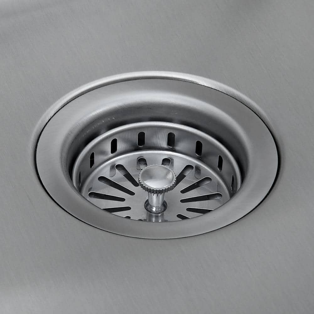Glacier Bay Stainless Steel Laundry Sink with Faucet & Double Door Cabinet in Black