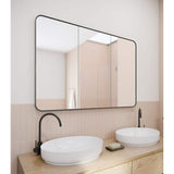 Glass Warehouse Calla 48 in. W x 32 in. H x 5 in. D Black Recessed Medicine Cabinet with Mirror