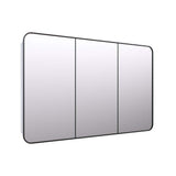 Glass Warehouse Calla 48 in. W x 32 in. H x 5 in. D Black Recessed Medicine Cabinet with Mirror