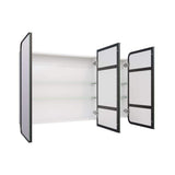 Glass Warehouse Calla 48 in. W x 32 in. H x 5 in. D Black Recessed Medicine Cabinet with Mirror
