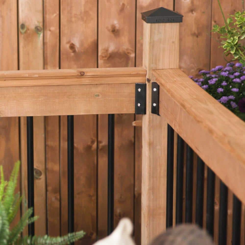 NUVO IRON 26 in. x 3/4 in. Galvanized Round Balusters with Plastic End Caps (10-Pack)