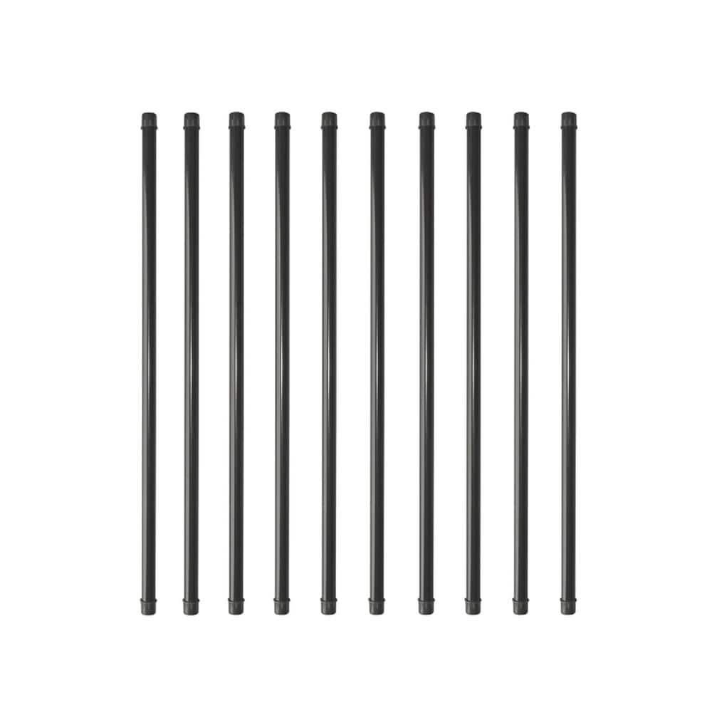 NUVO IRON 32 in. x 3/4 in. Galvanized Round Balusters with Plastic End Caps (10-Pack)