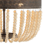 Vanity Art 5-Light Black+Gold Unique Empire Chandelier with Beaded Accents in