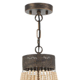 Vanity Art 5-Light Black+Gold Unique Empire Chandelier with Beaded Accents in