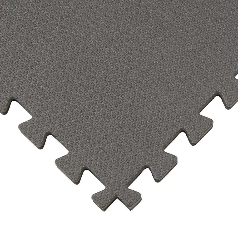 Norsk Black/Gray 24 in. x 24 in. EVA Foam Sport Multi-Purpose Reversible Interlocking Tile (12-Tile)