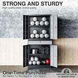 LISSIMO 31.50 in. W x 70.87 in. H x 15.75 in. D Black and Grey Freestanding Cabinet Metal Cabinets with 1-drawer and 2-Shelves
