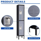 Mlezan 4-Tier Metal Locker with 2-Doors, Storage Locker for Gym, School, Office, Stuff Students Employee in Camel-Color