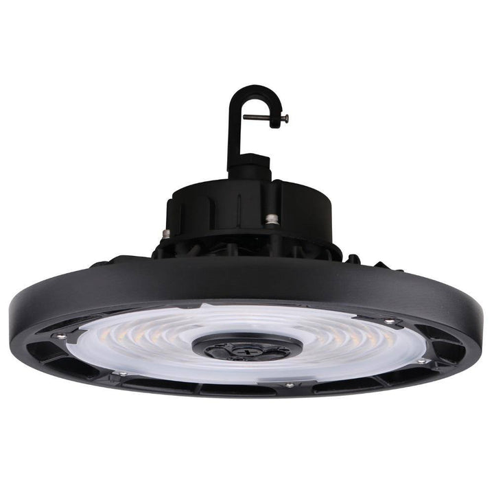 HALCO LIGHTING TECHNOLOGIES 1 ft. 400-Watt Equivalent 150-Watt Integrated LED Dimmable Black Round UFO High Bay Light Fixture CCT & Lumen Selectable