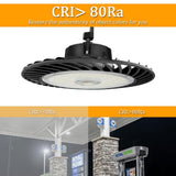 Cedar Hill 12.5 in. 150-200-240-Watt Black UFO LED High Bay Light 4000-5000-6000K