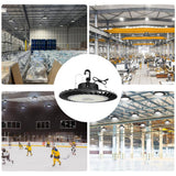Cedar Hill 12.5 in. 150-200-240-Watt Black UFO LED High Bay Light 4000-5000-6000K