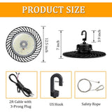 Cedar Hill 12.5 in. 150-200-240-Watt Black UFO LED High Bay Light 4000-5000-6000K