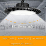 Cedar Hill 12.5 in. 150-200-240-Watt Black UFO LED High Bay Light 4000-5000-6000K