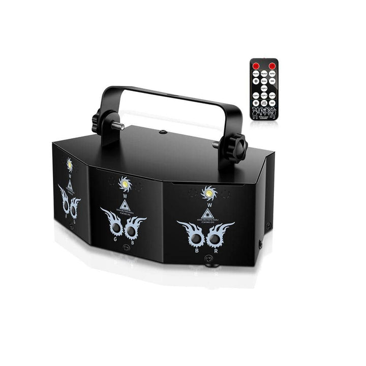 RGB LED Party Lights 9 Lens DJ Disco Ball Stage Lighting with Sound Activated and Remote Control