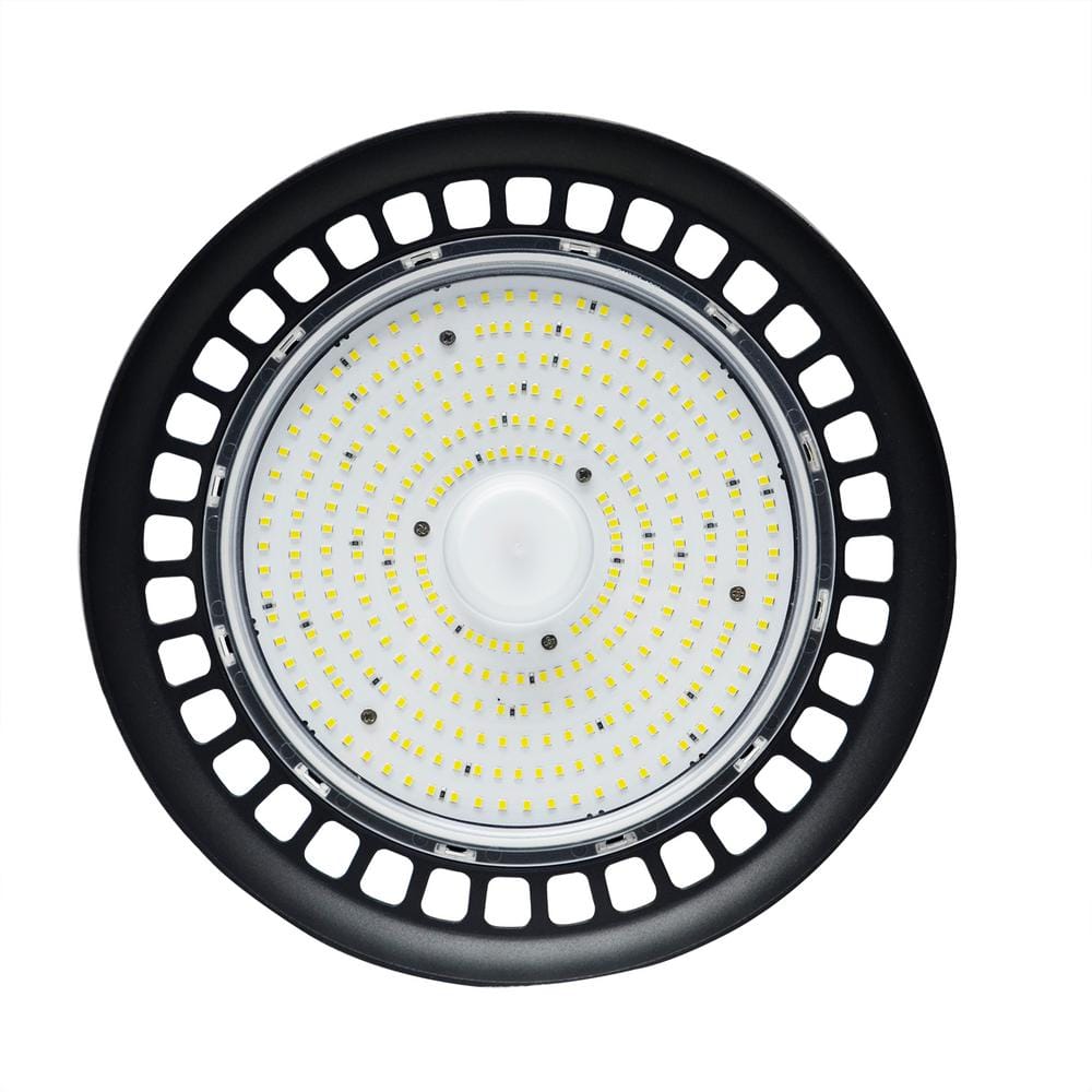 WYZM 11 in. 450-Watt Equivalent Integrated Black LED UFO High Bay Light 24000 Lumen 5000K IP65 (3-Pack)