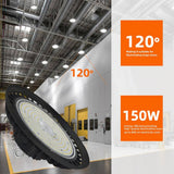 WYZM 11 in. 450-Watt Equivalent Integrated Black LED UFO High Bay Light 24000 Lumen 5000K IP65 (3-Pack)