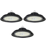 WYZM 11 in. 450-Watt Equivalent Integrated Black LED UFO High Bay Light 24000 Lumen 5000K IP65 (3-Pack)