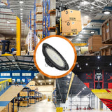 WYZM 11 in. 450-Watt Equivalent Integrated Black LED UFO High Bay Light 24000 Lumen 5000K IP65 (3-Pack)