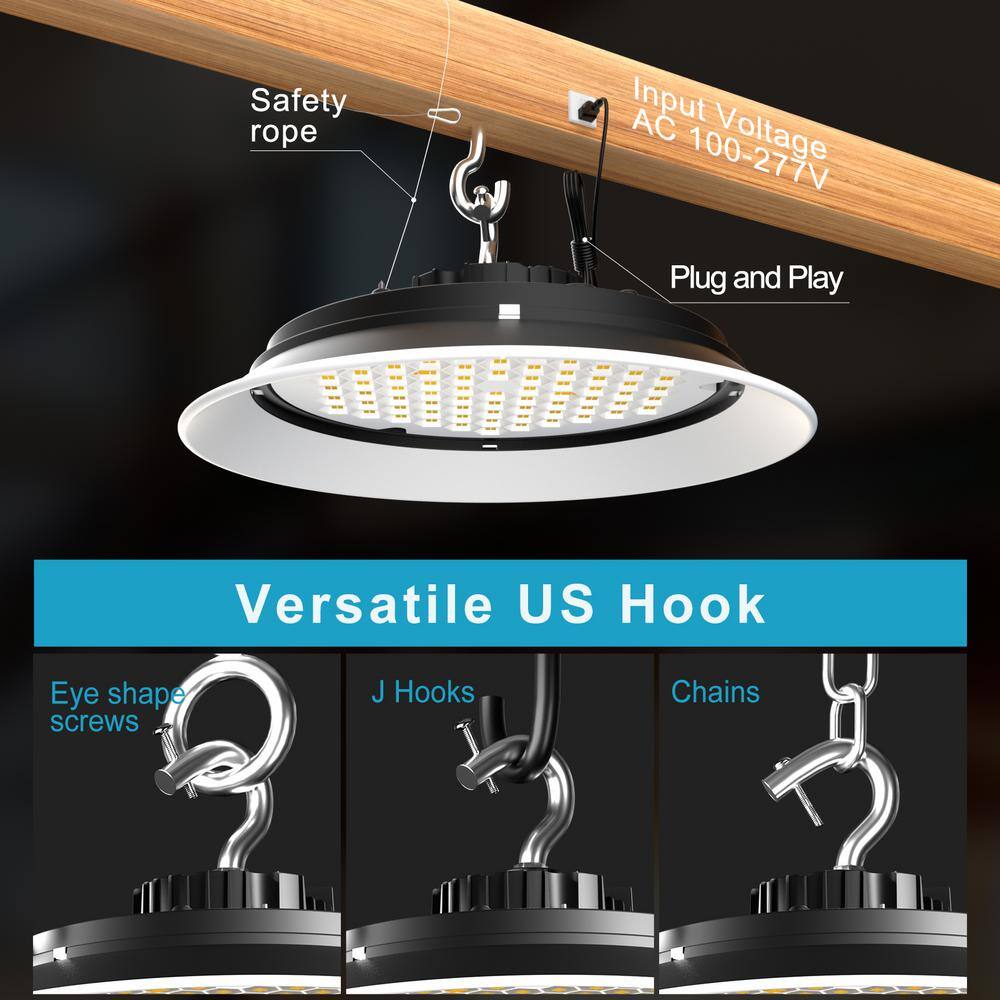 bulbeats 8Pack of 165W LED High Bay Light 24750LM High Bay LED Shop Lights AC100-277V Commercial Bay Lighting for Warehouse