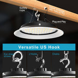 bulbeats 6Pack of 215W LED High Bay Light 32250LM High Bay LED Shop Lights AC100-277V Commercial Bay Lighting for Warehouse