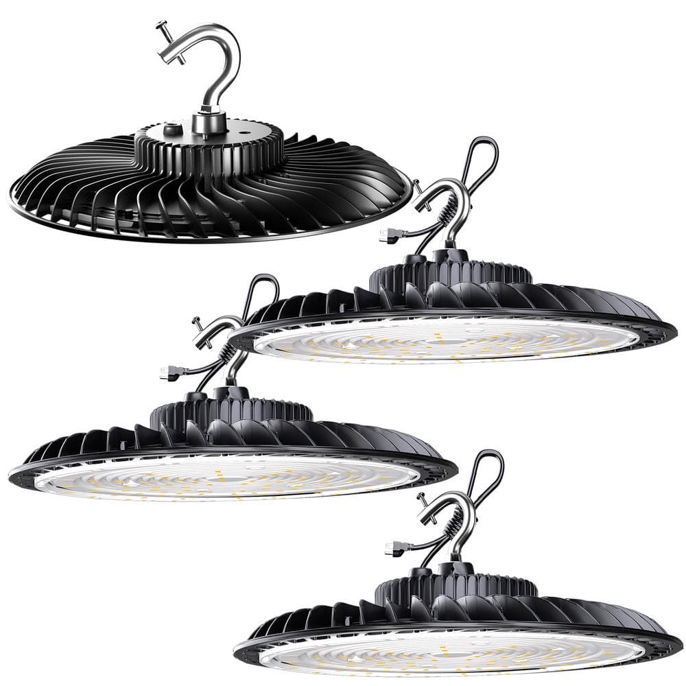 bulbeats 4-Pack of 250-Watt LED High Bay Light 37500LM High Bay LED Shop Lights AC100-277V Commercial Bay Lighting for Warehouse