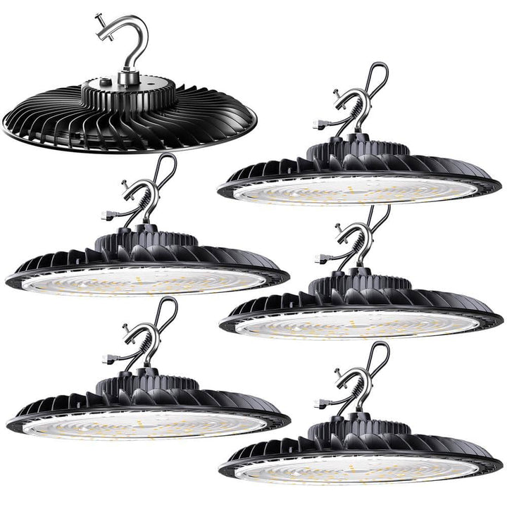 bulbeats 6-Pack of 250-Watt LED High Bay Light 37500LM High Bay LED Shop Lights AC100-277V Commercial Bay Lighting for Warehouse
