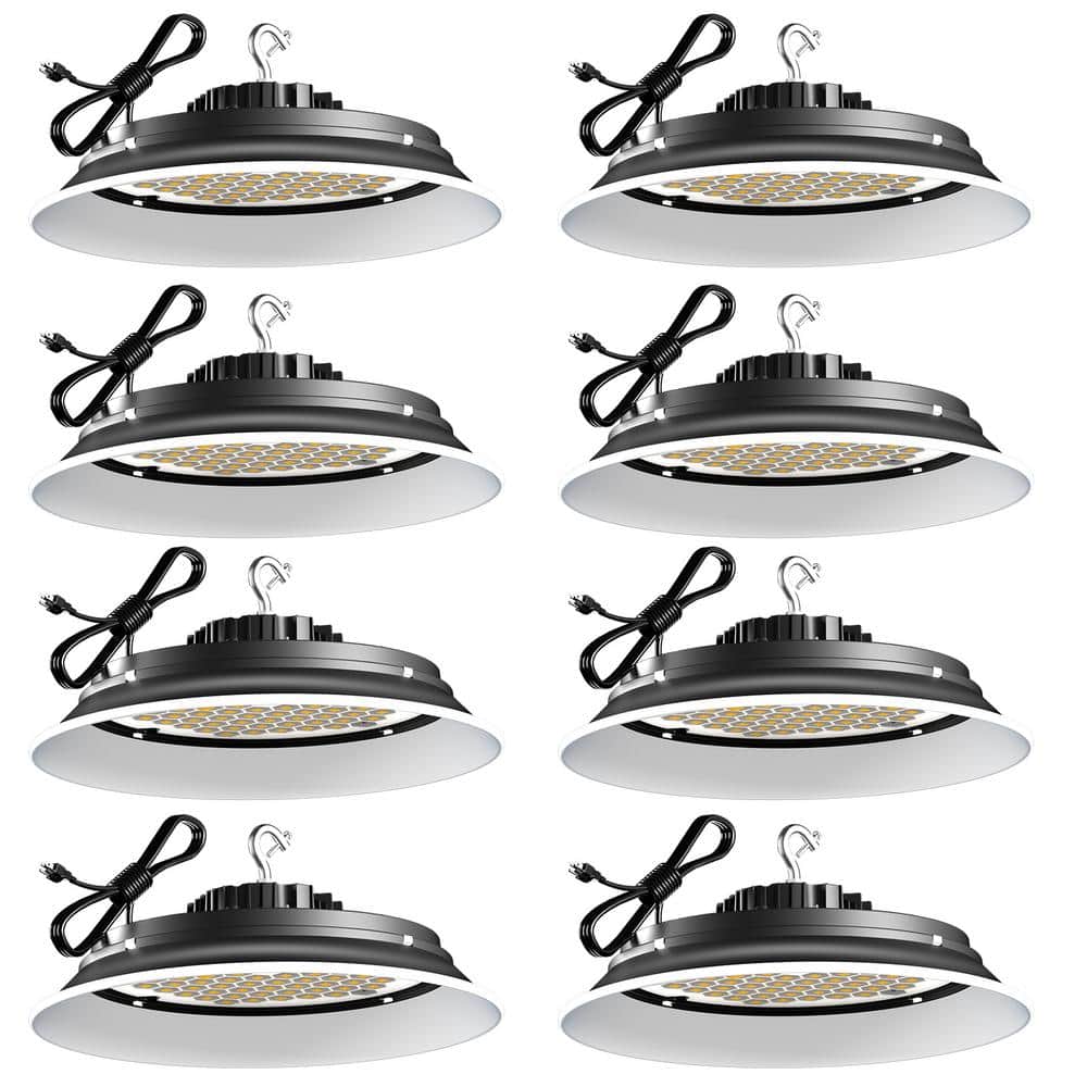 bulbeats 8Pack of 250W LED High Bay Light 37500LM High Bay LED Shop Lights AC100-277V Commercial Bay Lighting for Warehouse