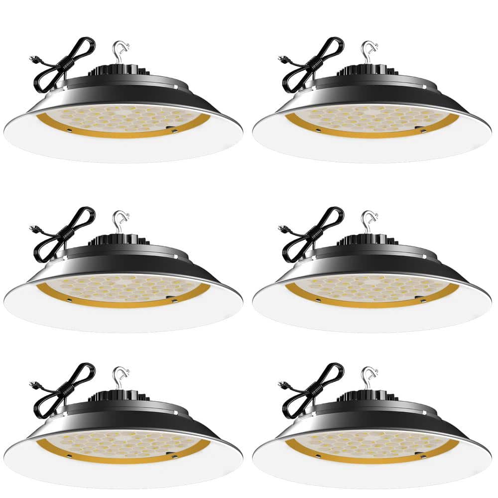 bulbeats 6Pack of 300W LED High Bay Light 45000LM High Bay LED Shop Lights AC100-277V Commercial Bay Lighting for Warehouse