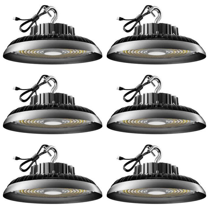 bulbeats 6Pack of LED High Bay Light 350W 52500LM High Bay LED Shop Lights AC100-277V UFO LED Lights for Garage