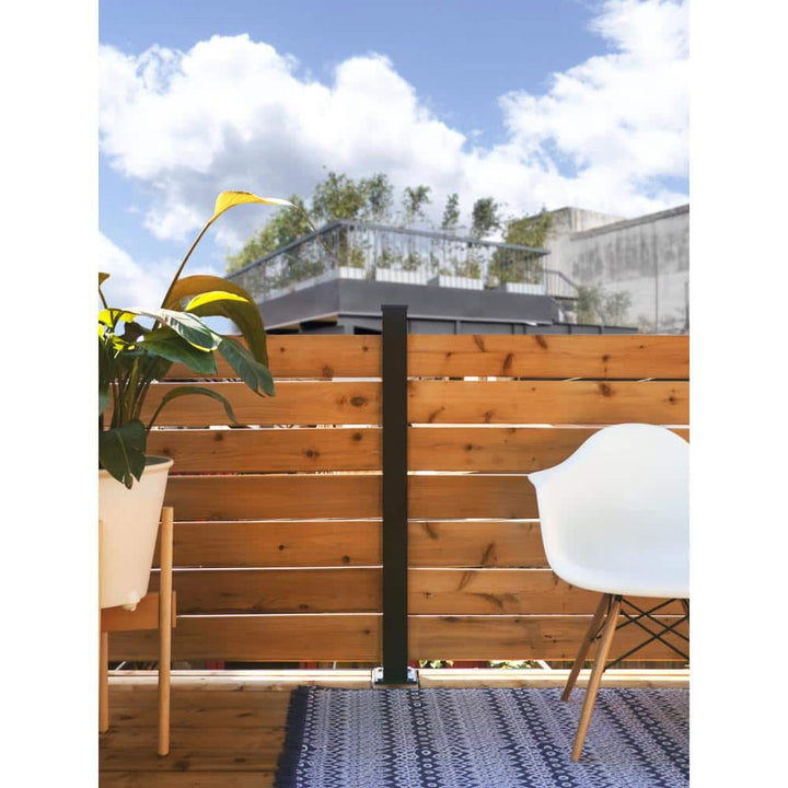 HOFT Line Post Kit - 44 in. x 3 in. x 3 in. Black Aluminum Railing Line Post and Hardware - Kit C4