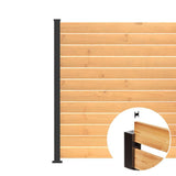 HOFT End Post Kit 73 in. x 3 in. x 3 in. Black Aluminum Deck Fence End Post and Hardware Kit A6