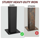 HOMEIBRO 38 in. x 1.2 in. Galvanized Steel Matte Black Deck Balusters (2-Pack)