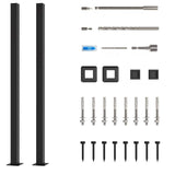 HOMEIBRO 38 in. x 1.2 in. Galvanized Steel Matte Black Deck Balusters (2-Pack)