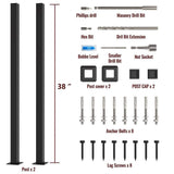 HOMEIBRO 38 in. x 1.2 in. Galvanized Steel Matte Black Deck Balusters (2-Pack)