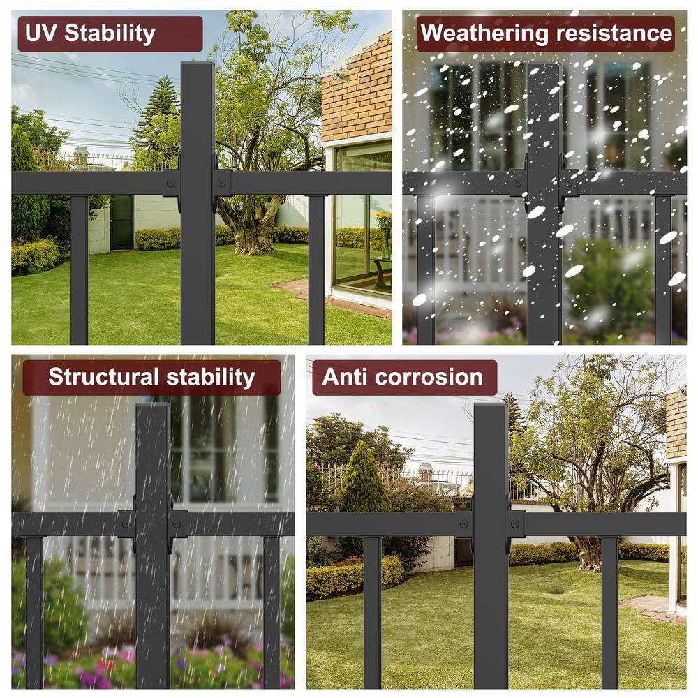 HOMEIBRO 38 in. x 1.2 in. Galvanized Steel Matte Black Deck Balusters (2-Pack)
