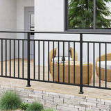 HOMEIBRO 60 in. x 1.2 in. Galvanized Steel Matte Black Deck Balusters (2-Pack)