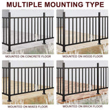 HOMEIBRO 60 in. x 1.2 in. Galvanized Steel Matte Black Deck Balusters (2-Pack)