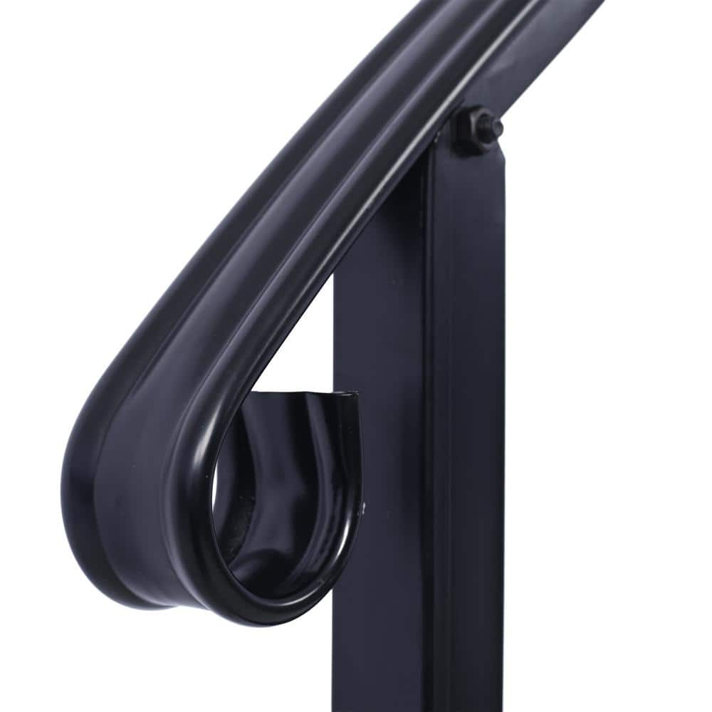 HOMEIBRO 37 in. Steel Handrail for Outdoor Steps