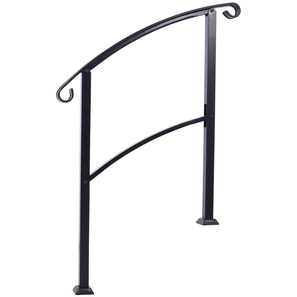 HOMEIBRO 37 in. Steel Handrail for Outdoor Steps