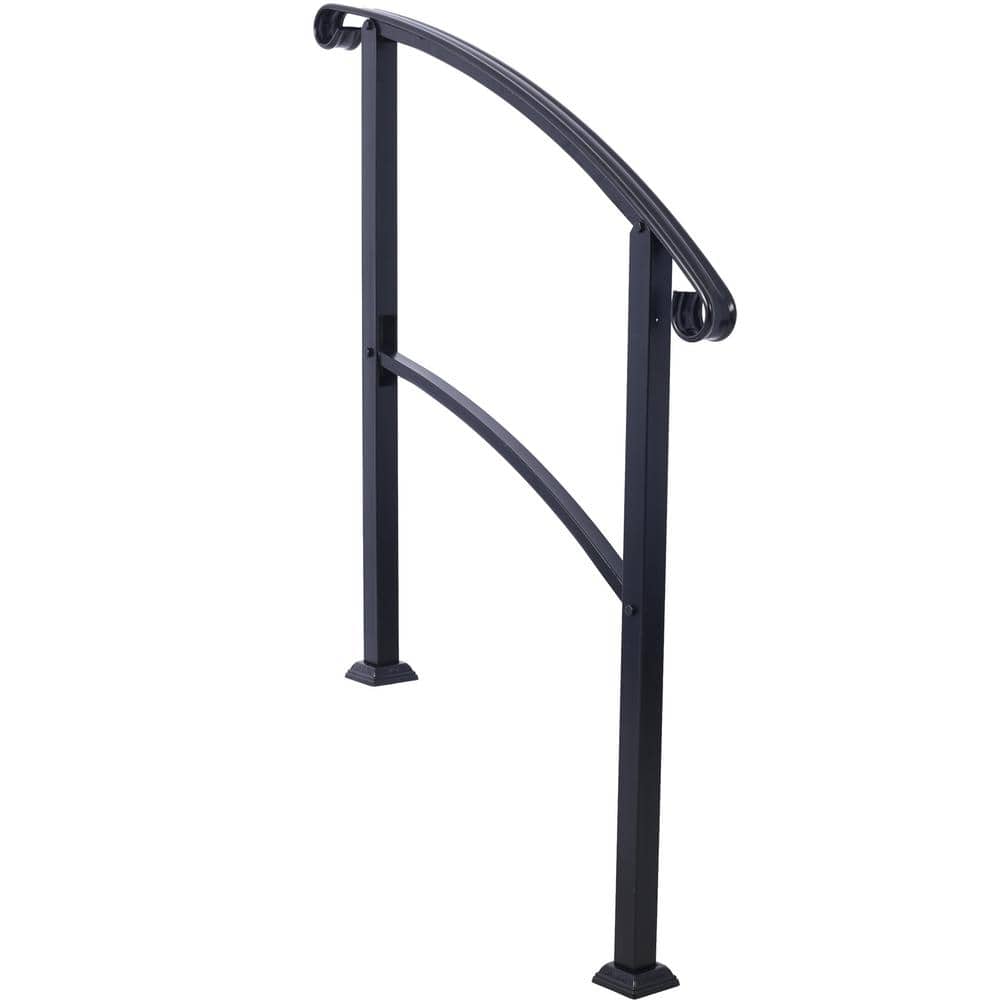 HOMEIBRO 37 in. Steel Handrail for Outdoor Steps
