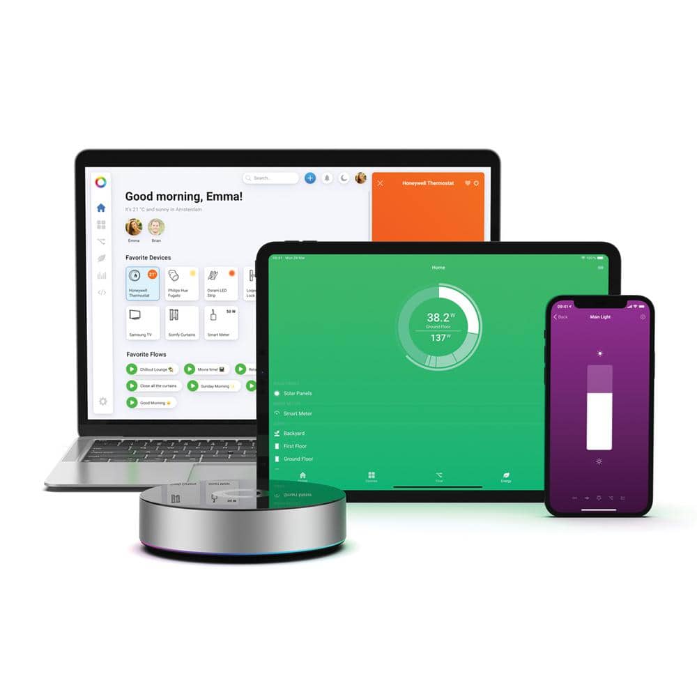 Homey Bridge Universal Smart Home Hub in Black and Gray