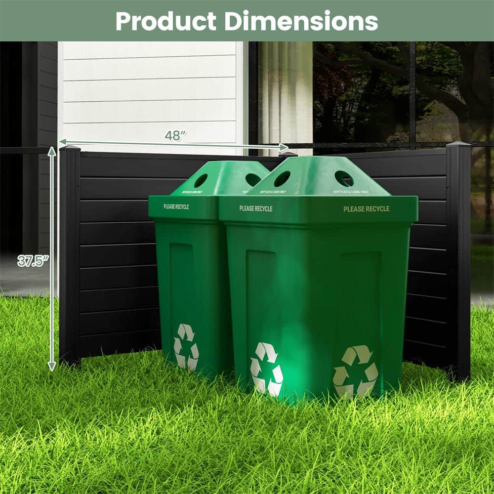 HONEY JOY Black Vinyl Privacy Fence Panel & Trash Enclosure