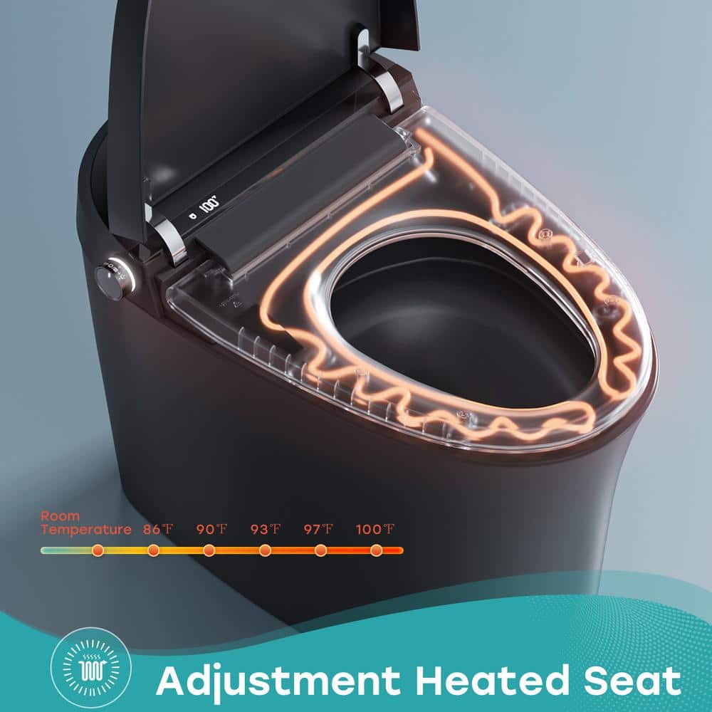 HOROW T36 Unique Black Smart Bidet Toilet with Auto Flush & LED Screen