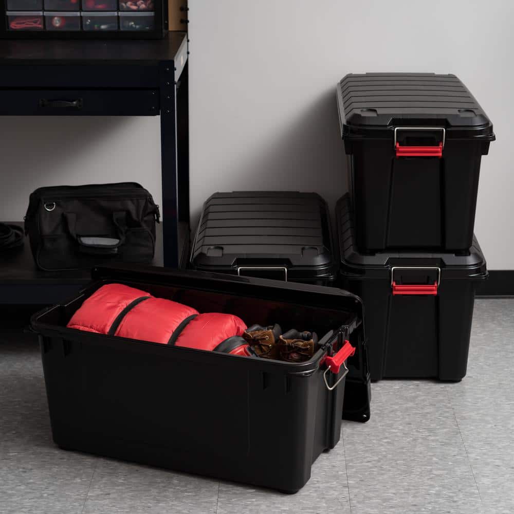 IRIS 82 Qt./21 Gal. Heavy-duty Stackable Storage Tote - Set of 4